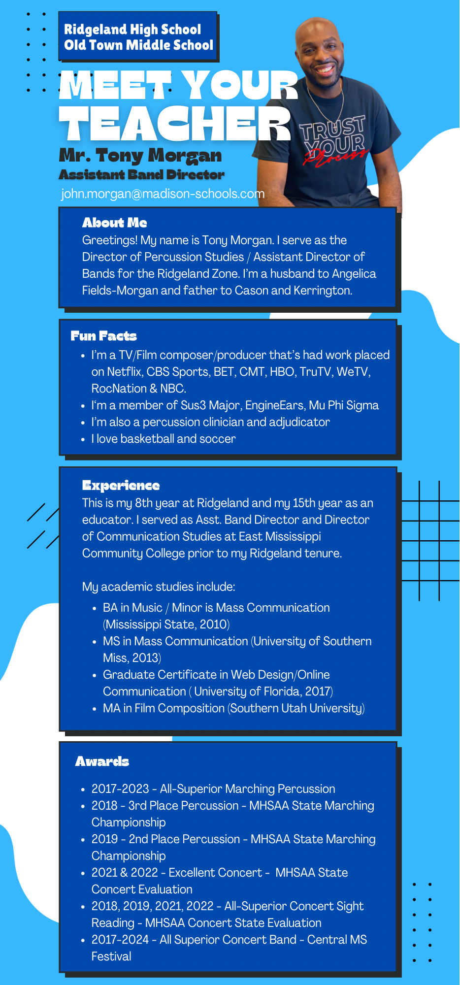 Meet the Teacher - Tony Morgan